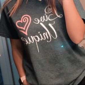 Live Unique Pink Heart Tee